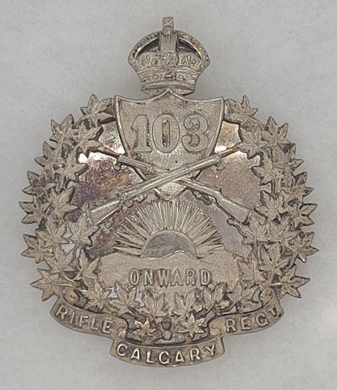 103rd Bn Calgary Rifles Shoulder Belt Plate