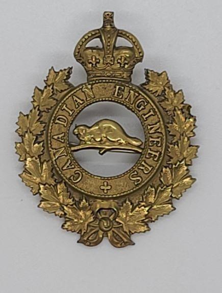 Candian Engineers CEF cap badge with pin back