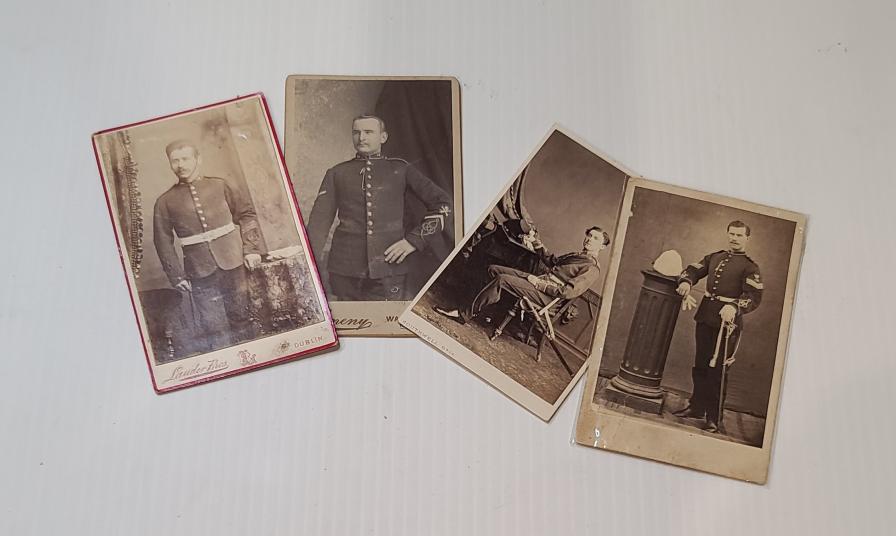 4 Victorian CDV Photos of British Officers and Men