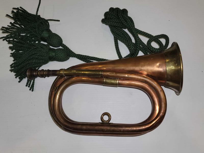 Victorian Era Brass Bugle with Light Infantry Cord