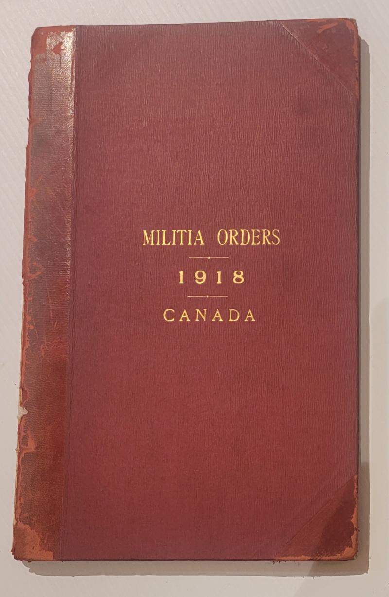 Militia Orders 1918 Canada