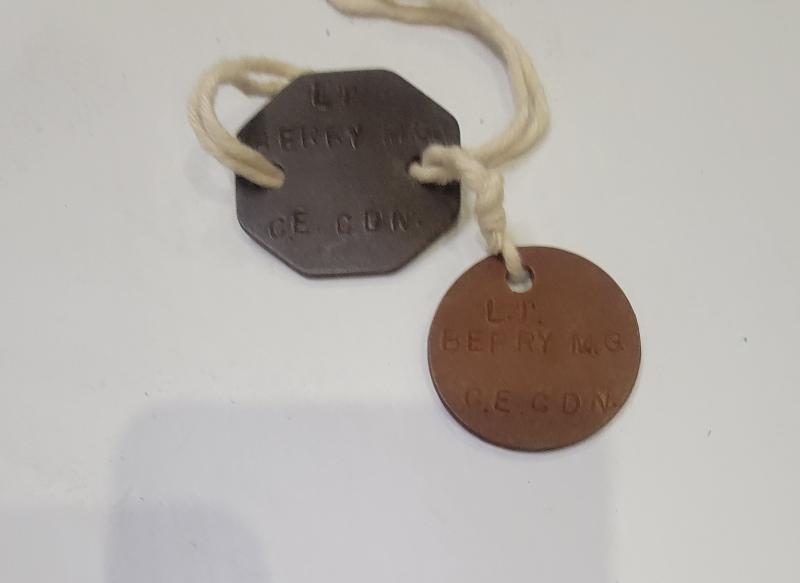 Dog Tags to a Canadian Lt MG Berry
