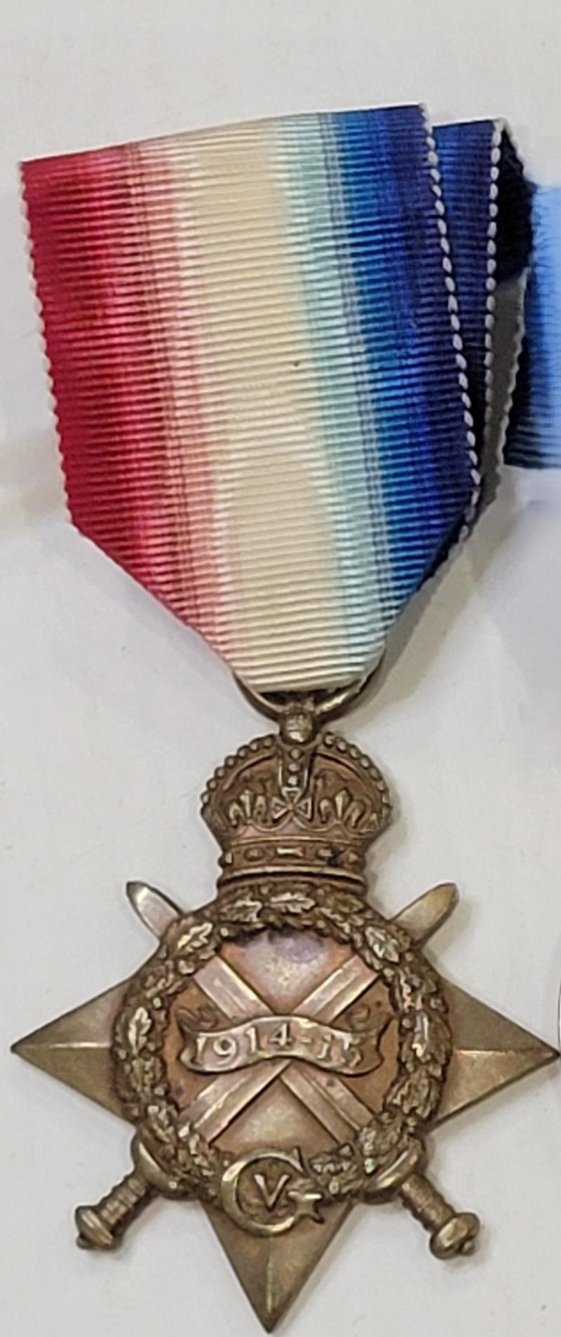 1914 - 15 Star to 107163 Pte William D Crooks 2nd CMR
