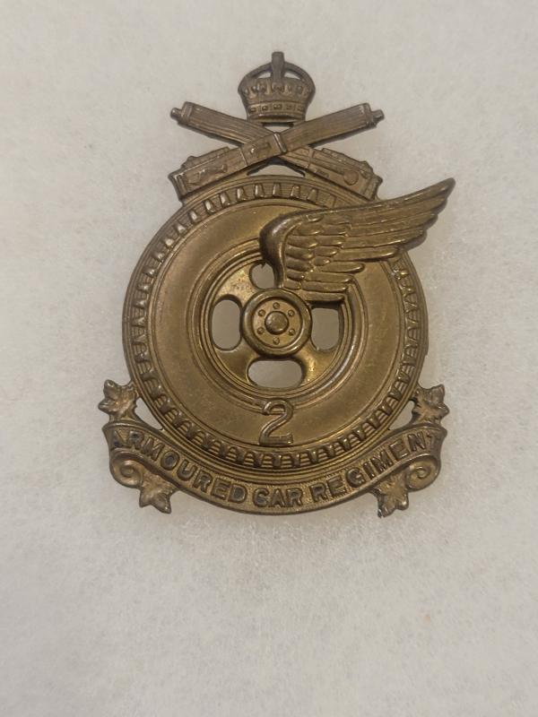 WWII Canadian 2nd Armoured Car Regiment Cap Badge