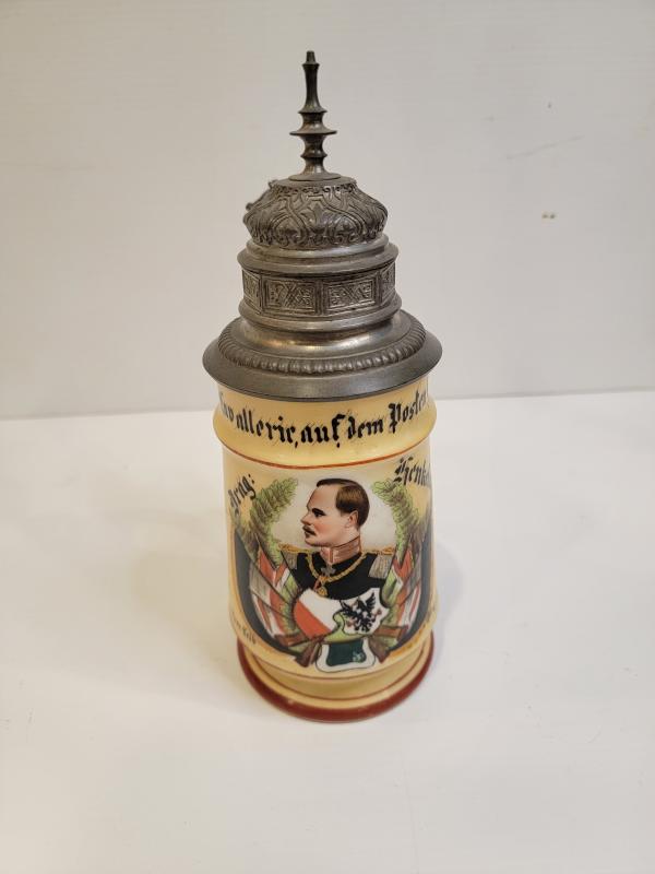 Early German Imperial Beer Stein to the 24th Dragoons