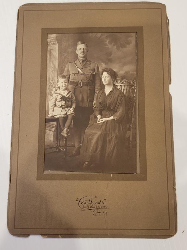 WWI Canadian Officer with his Family Photo