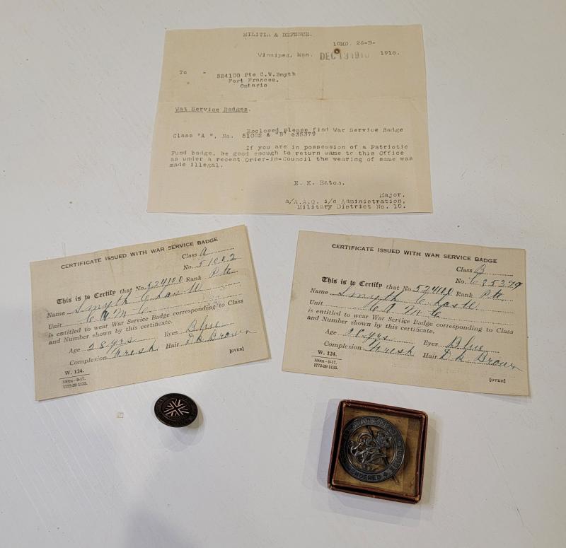 First and Second Pattern Service Pins for WWI