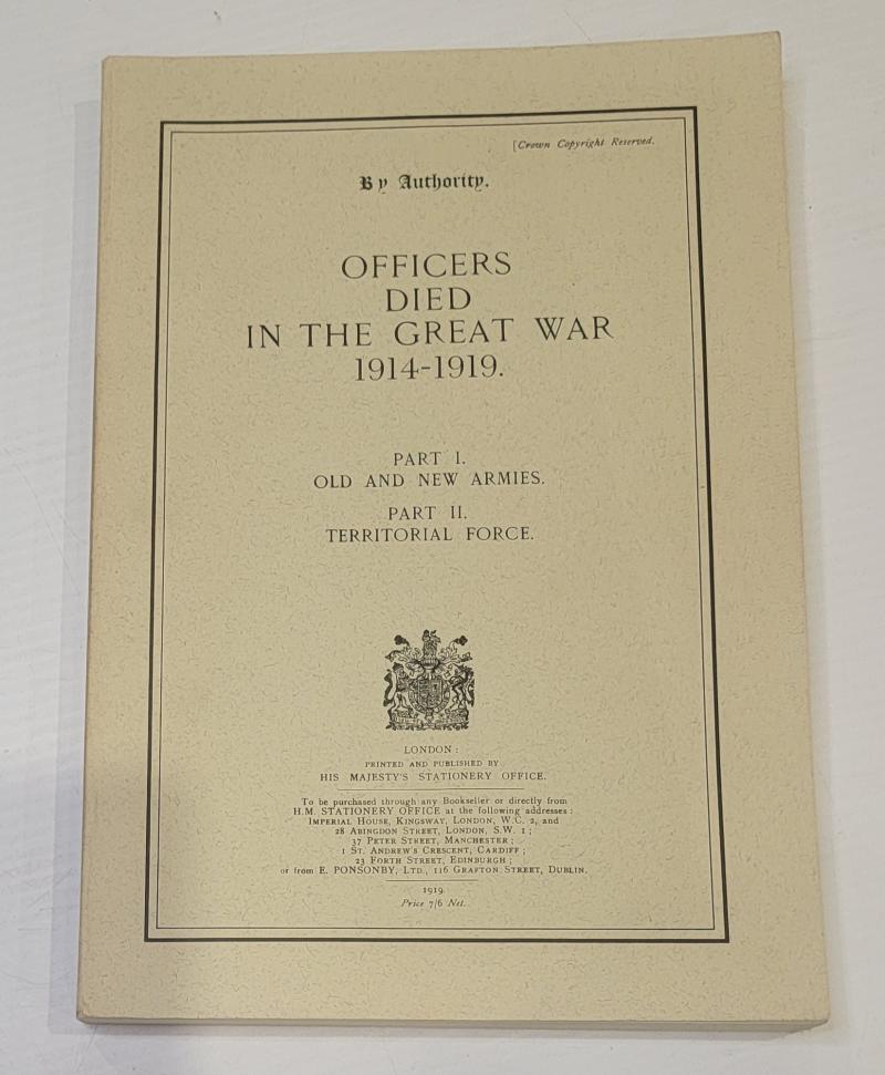 Officers Died in the Great War 1914-1919
