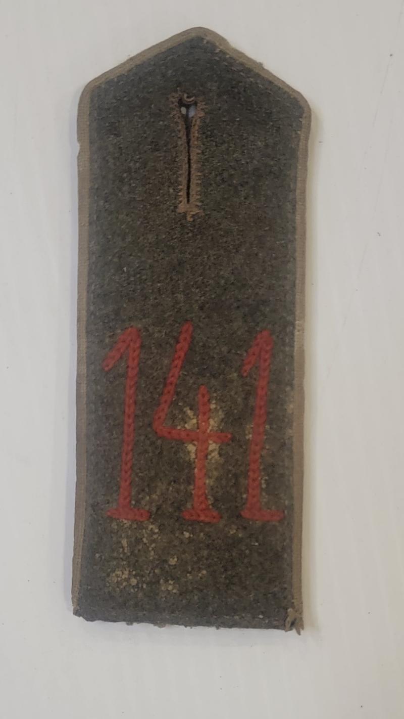 WWI German 141st Regt Shoulder Board