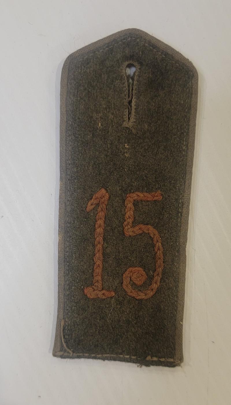 WWI German 15th Regt Shoulder Strap