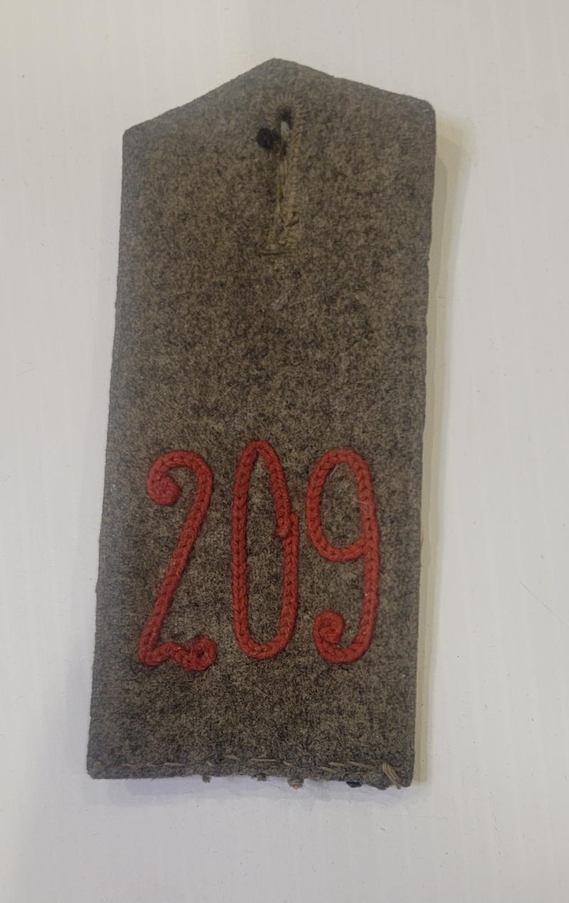 WWI German Shoulder Strap 209th Regt