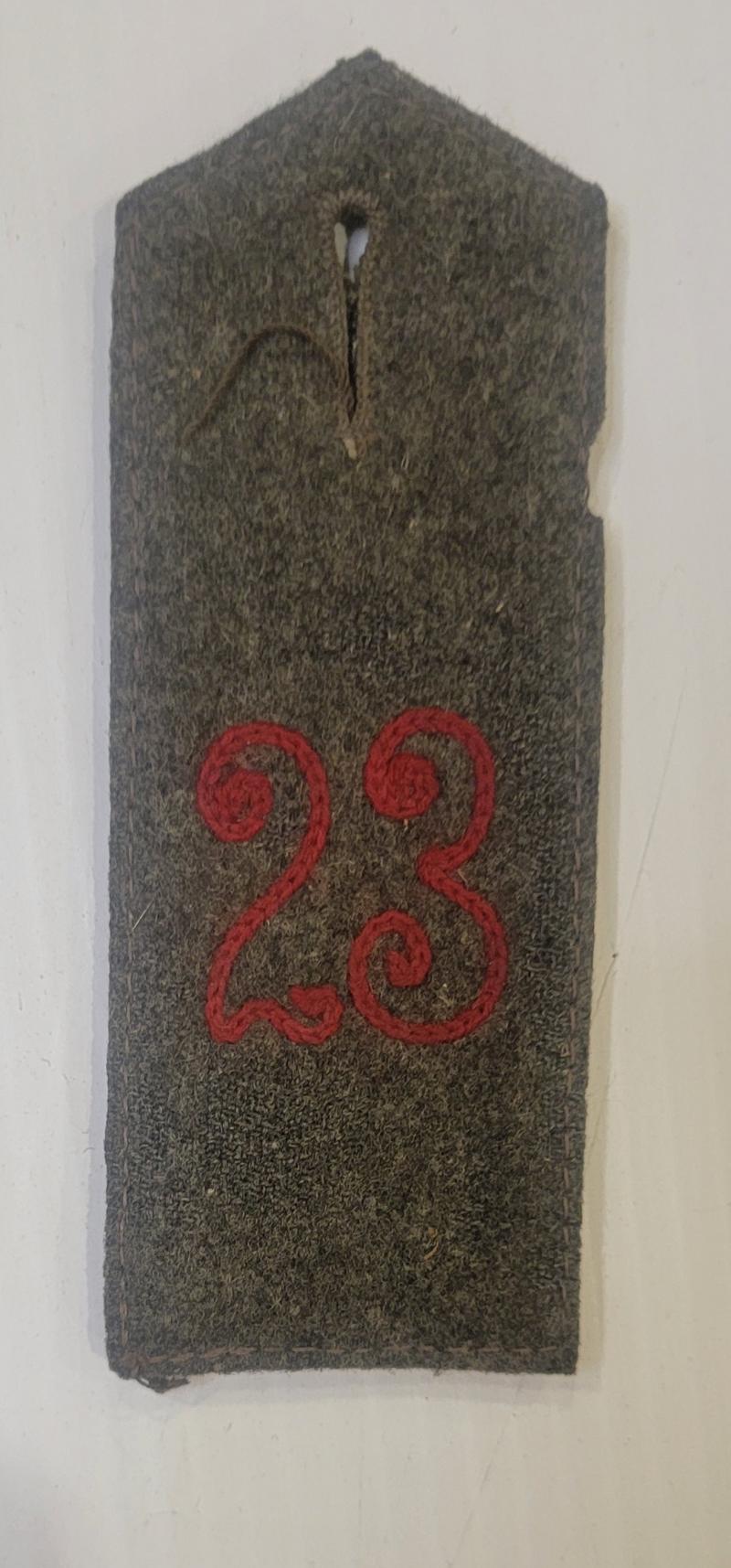 WWI German Shoulder Strap 23 Regt