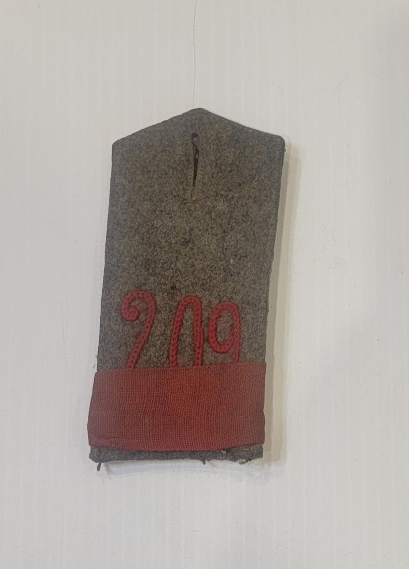 WWI German Shoulder Strap 209th Regt with Red Cloth Strap