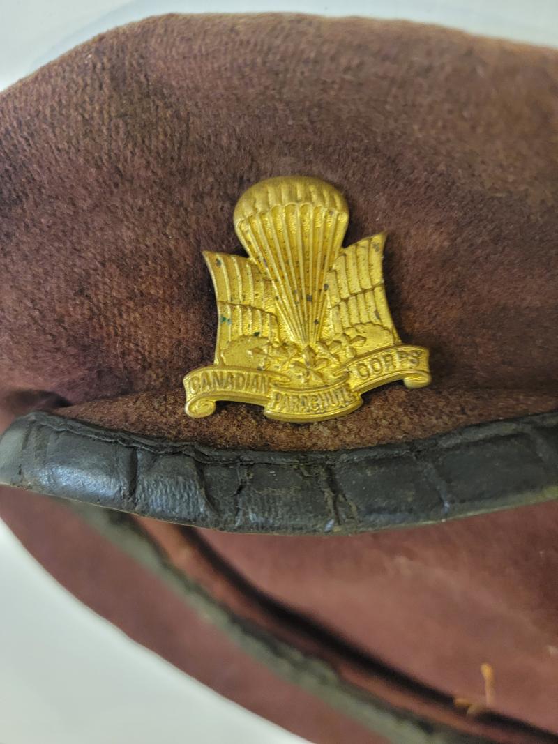 WWII Canadian Parachute Bn Badge with Beret