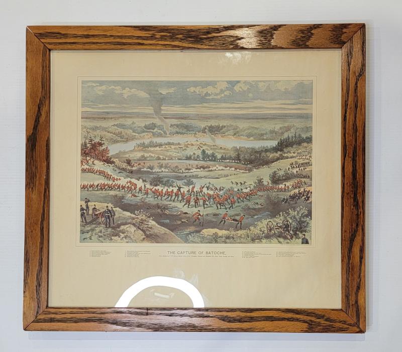Original Period Print of the Charge at Batoche (small size framed)